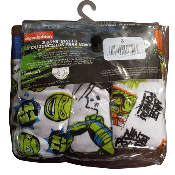 Nickelodeon Size 6 Teenage Mutant Ninja Turtles Boys Briefs Underwear 3 Pack NEW - Picture 2 of 4